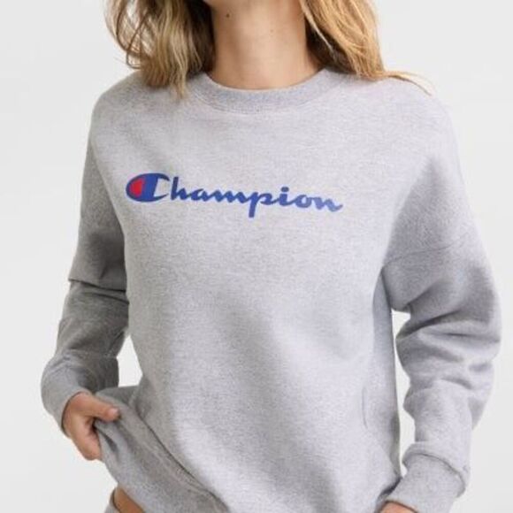 Champion Sweatshirt Women’s Size Small S Oxford Gray PowerBlend Graphic Pullover - Picture 1 of 4
